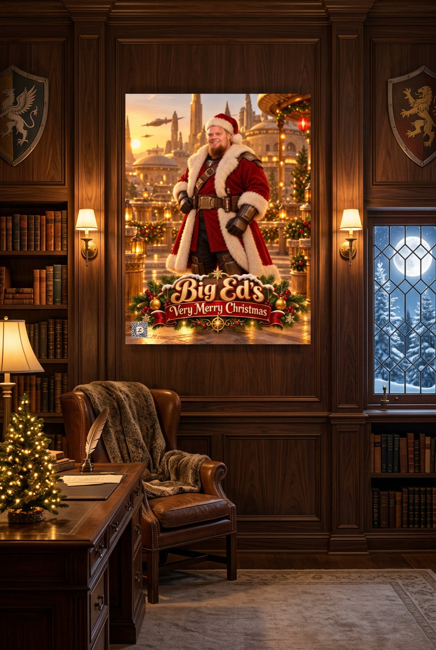 Big Ed – Guardian of Christmas – 12 × 16 inch premium luster photo paper poster; Big Ed memorial Christmas artwork, unframed product mockup by BBairt