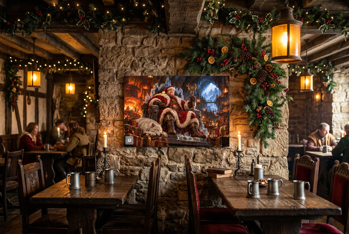 Big Ed – The Winterforge King – 12 × 18 inch premium luster photo paper poster; Big Ed memorial Christmas artwork, unframed product mockup by BBairt