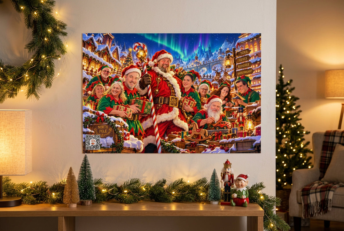 Big Ed – North Pole Christmas – 12 × 18 inch premium luster photo paper poster; Big Ed memorial Christmas artwork, unframed product mockup by BBairt