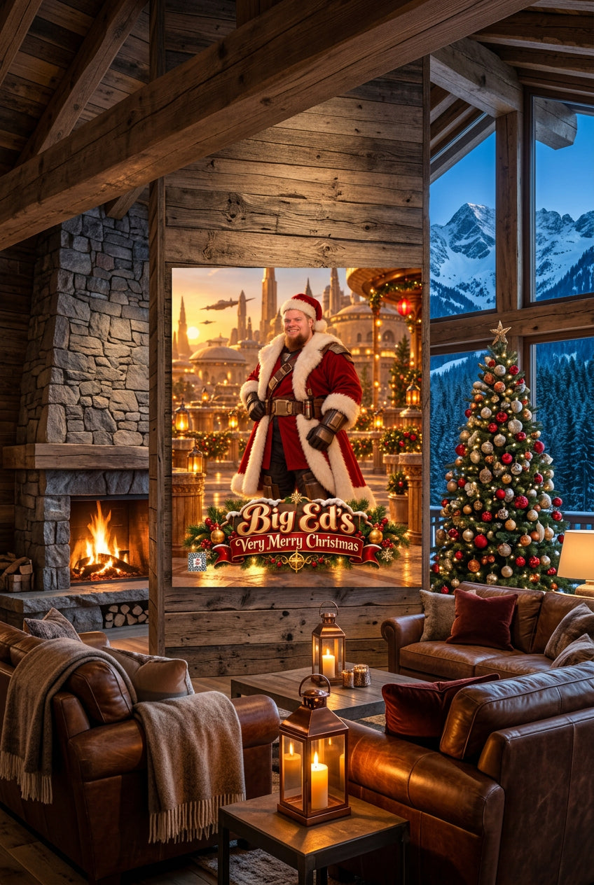 Big Ed – Guardian of Christmas – 16 × 20 inch premium luster photo paper poster; Big Ed memorial Christmas artwork, unframed product mockup by BBairt