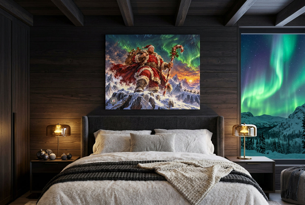 Big Ed – Under the Northern Lights – 16 × 20 inch premium luster photo paper poster; Big Ed memorial Christmas artwork, unframed product mockup by BBairt