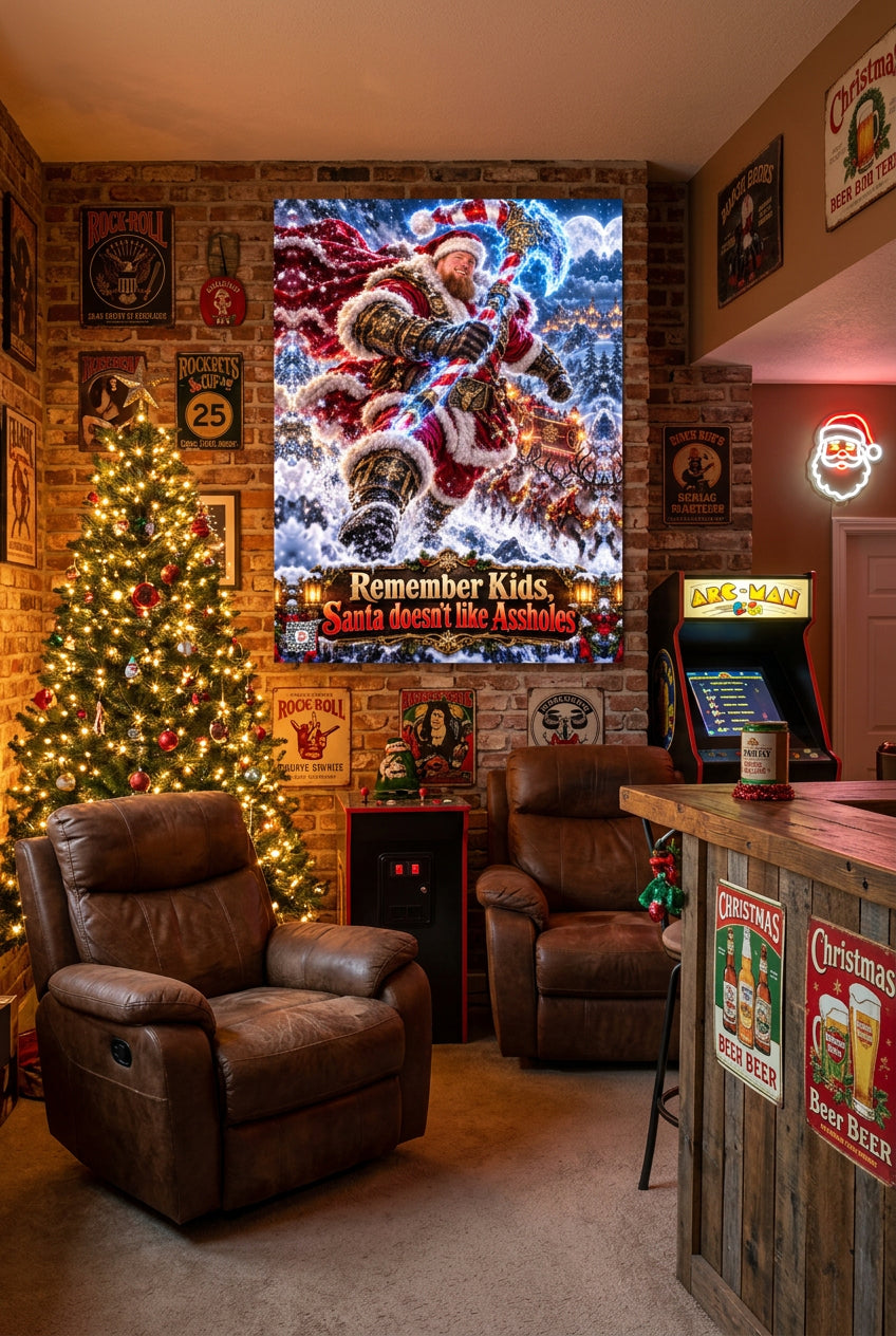 Big Ed – Santa's Holiday Reminder – 18 × 24 inch premium luster photo paper poster; Big Ed memorial Christmas artwork, unframed product mockup by BBairt