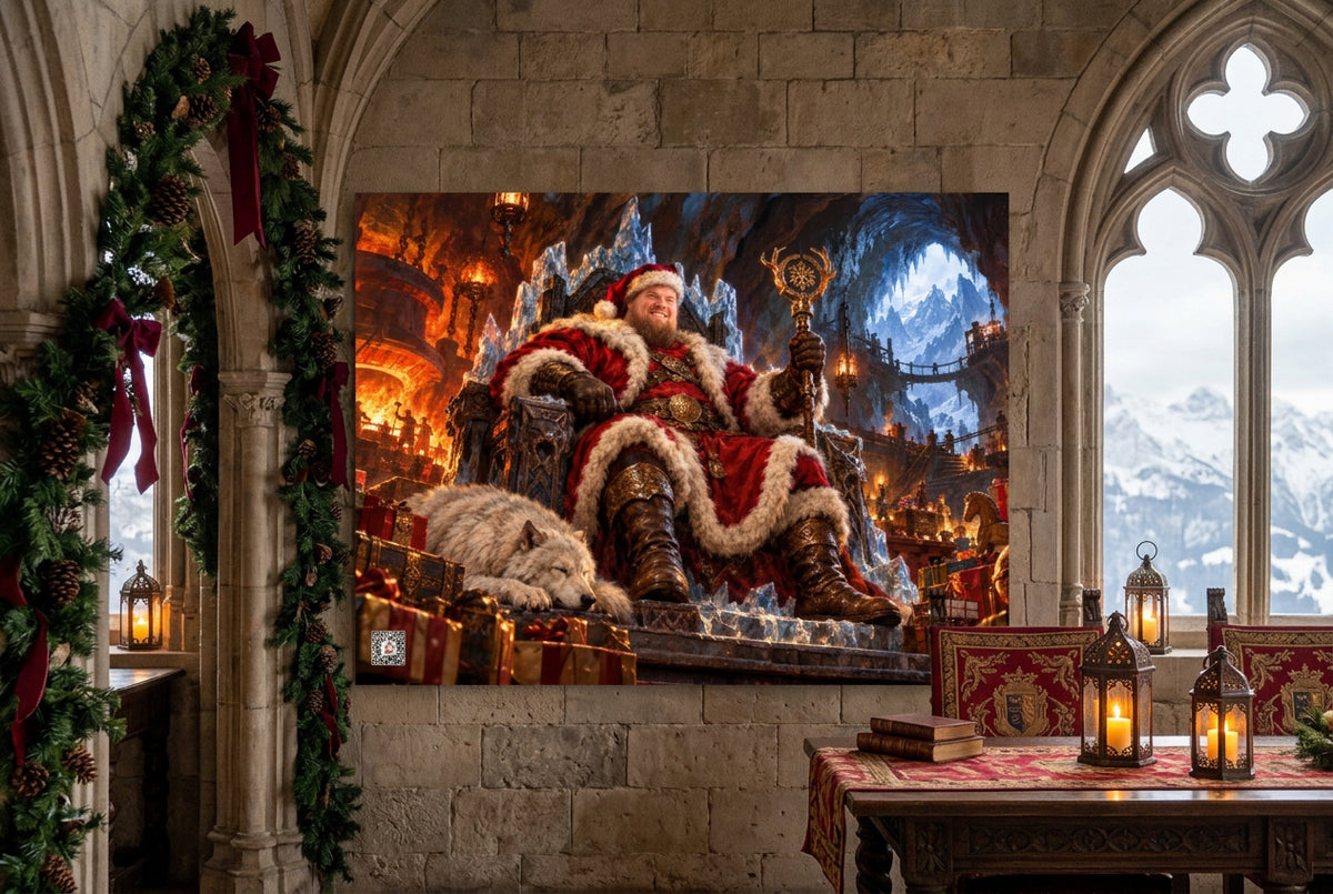 Big Ed – The Winterforge King – 18 × 24 inch premium luster photo paper poster; Big Ed memorial Christmas artwork, unframed product mockup by BBairt