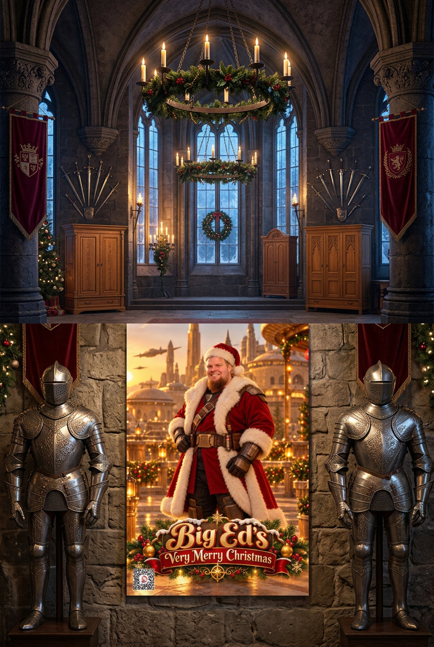Big Ed – Guardian of Christmas – 20 × 30 inch premium luster photo paper poster; Big Ed memorial Christmas artwork, unframed product mockup by BBairt