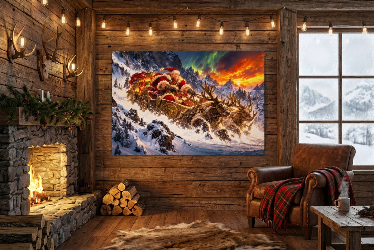 Big Ed – Christmas Across the Mountains – 20 × 30 inch premium luster photo paper poster; Big Ed memorial Christmas artwork, unframed product mockup by BBairt