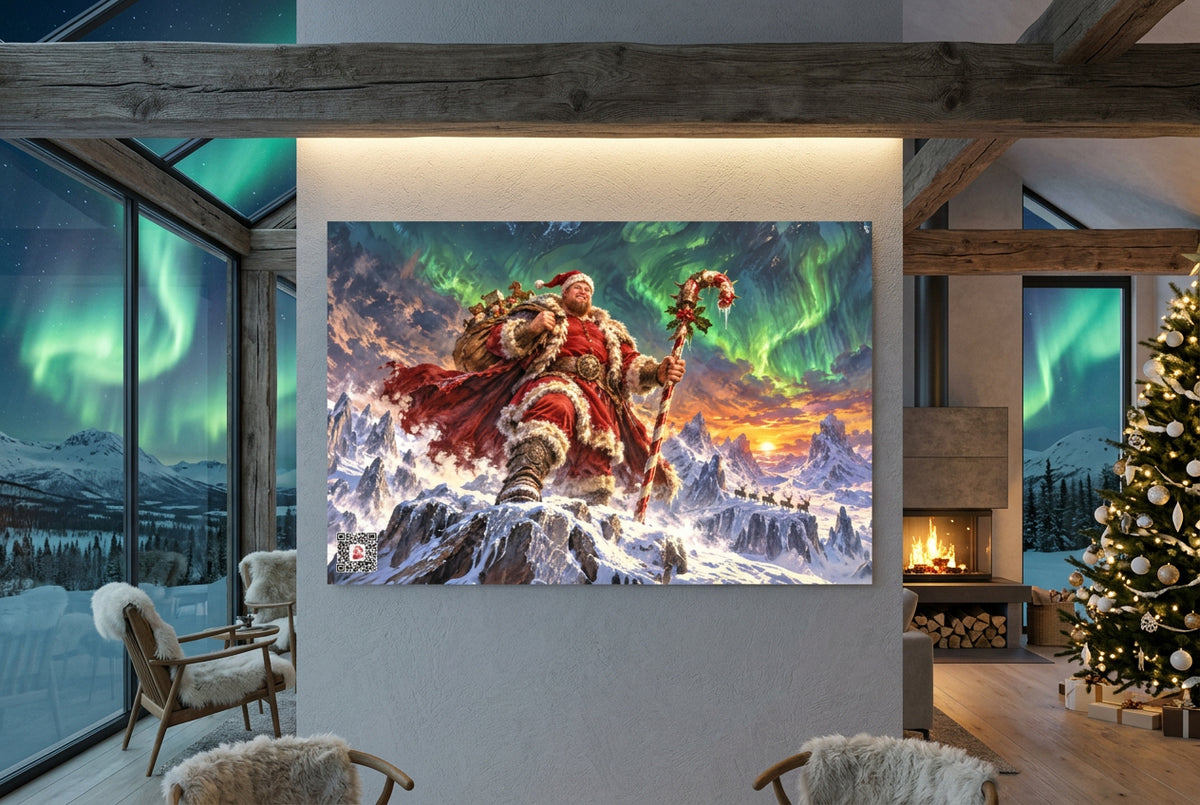 Big Ed – Under the Northern Lights – 24 × 36 inch premium luster photo paper poster; Big Ed memorial Christmas artwork, unframed product mockup by BBairt