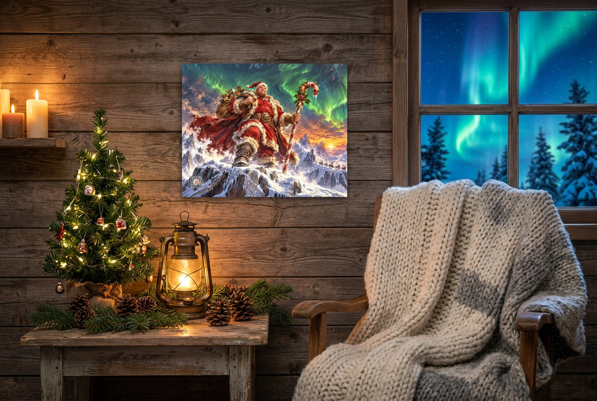 Big Ed – Under the Northern Lights – 8 × 10 inch premium luster photo paper poster; Big Ed memorial Christmas artwork, unframed product mockup by BBairt