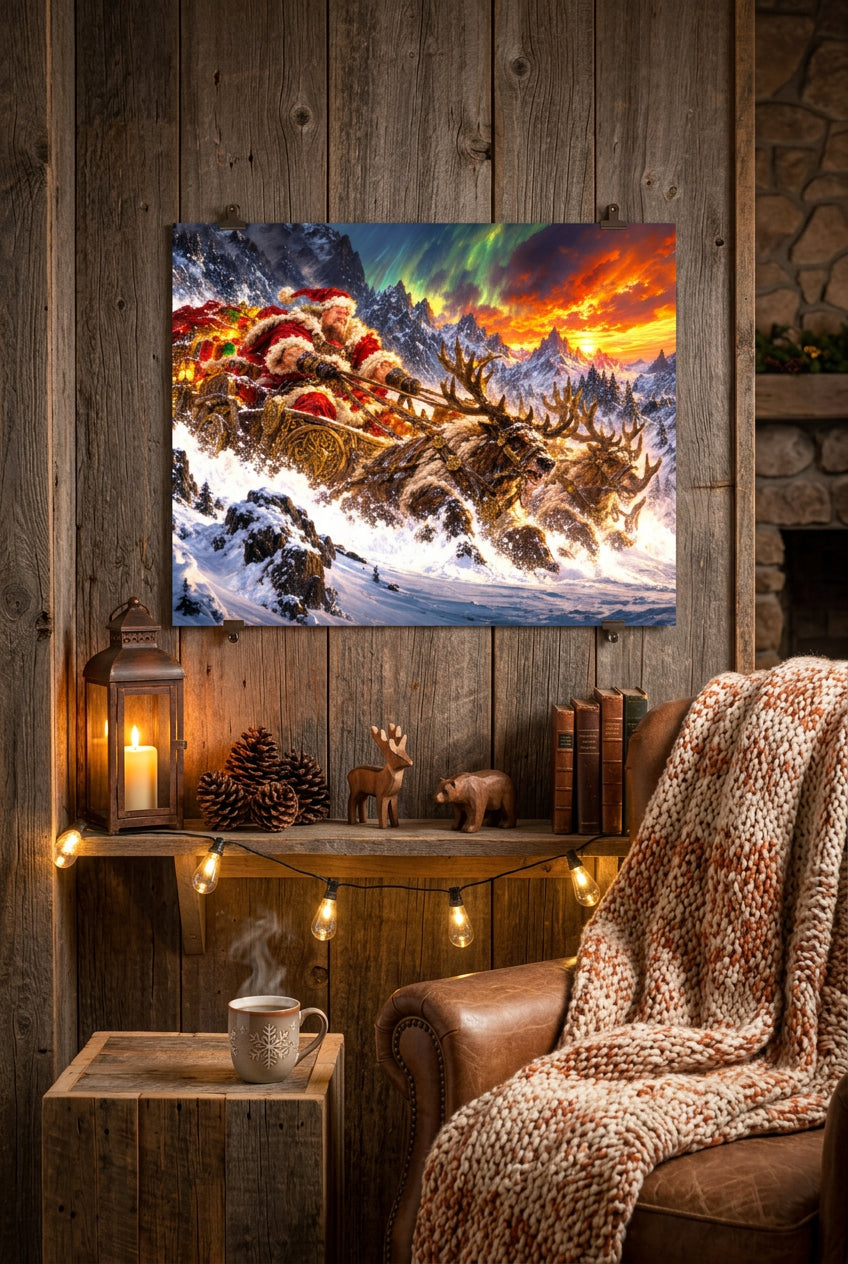 Big Ed – Christmas Across the Mountains – 8 × 10 inch premium luster photo paper poster; Big Ed memorial Christmas artwork, unframed product mockup by BBairt