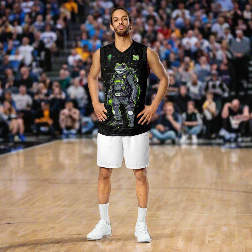 Quantum Croaker - Recycled unisex basketball jersey - BBairt
