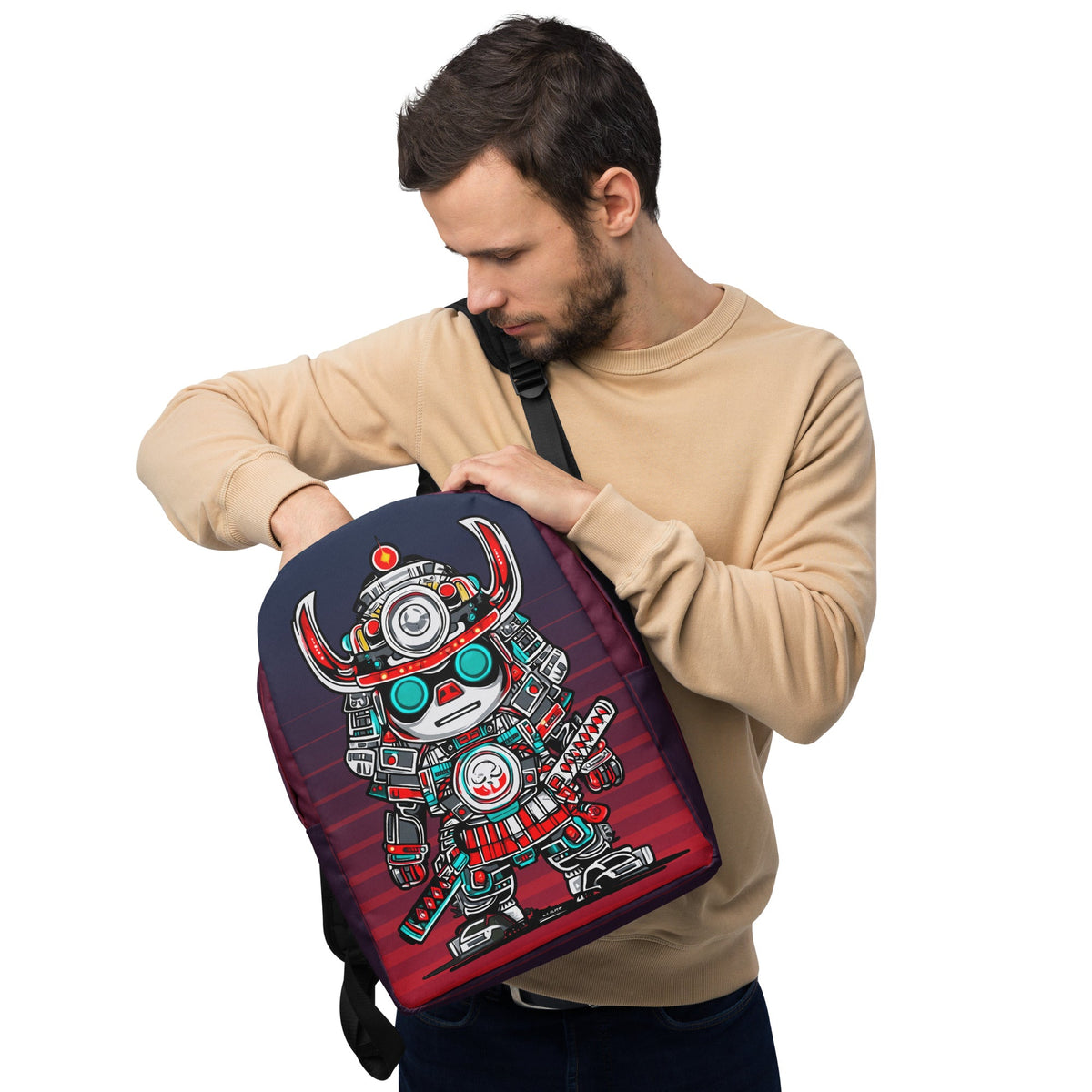 Raiko the Neon Shogun - Minimalist Backpack - BBairt