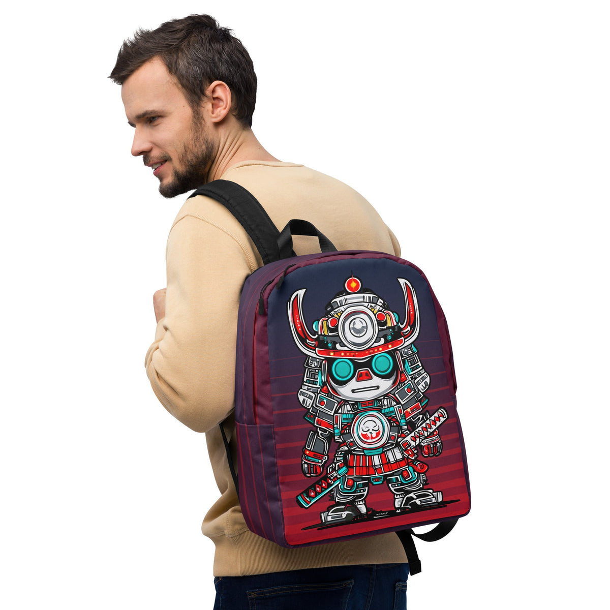 Raiko the Neon Shogun - Minimalist Backpack - BBairt