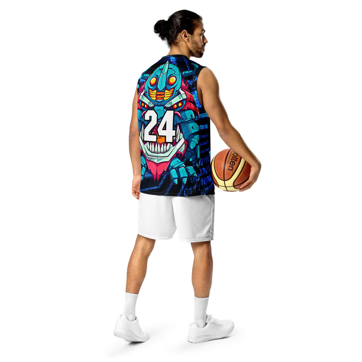 Rex the Reactor Watcher - Recycled unisex basketball jersey - Digital Pulse - BBairt