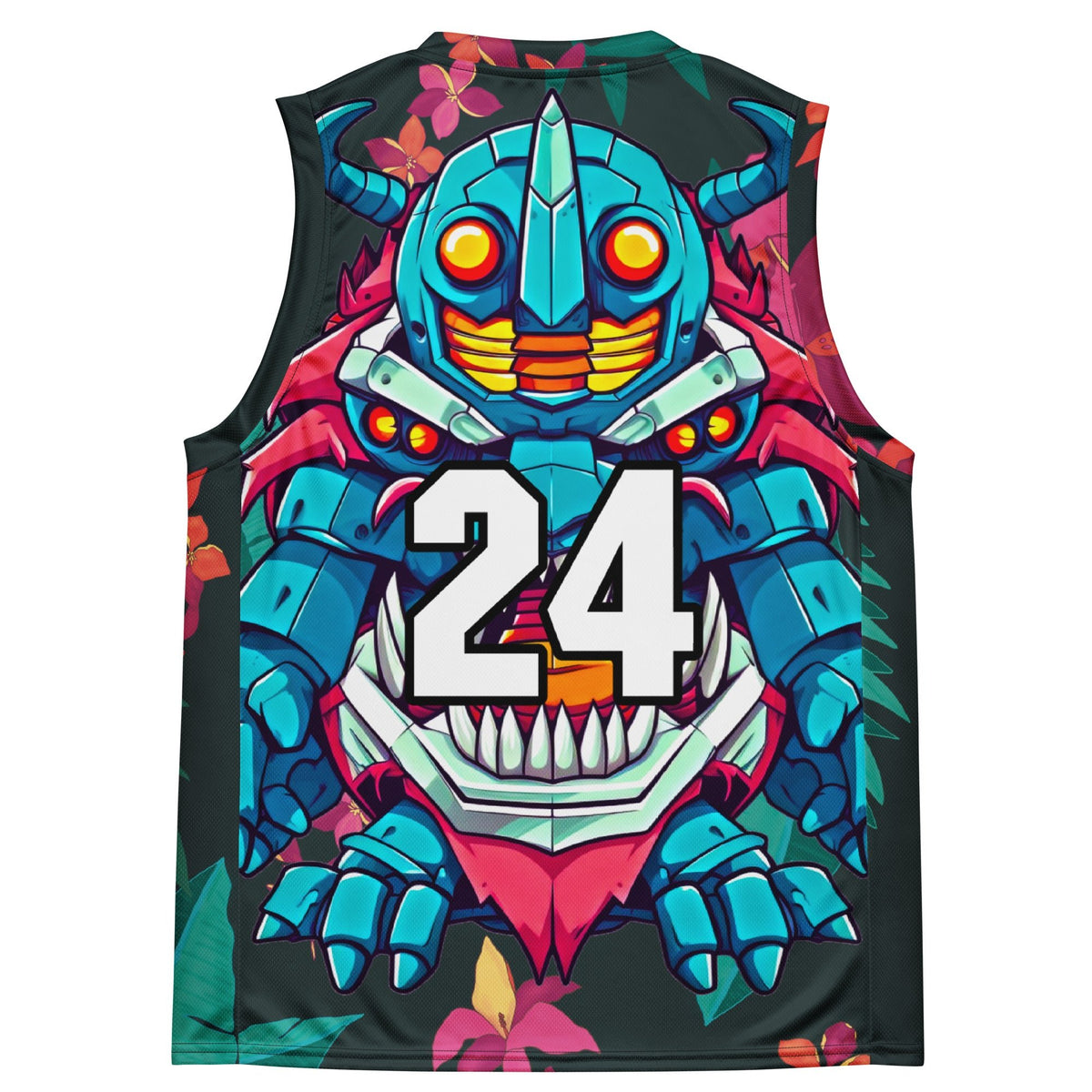 Rex the Reactor Watcher - Recycled unisex basketball jersey - Midnight Jungle - BBairt