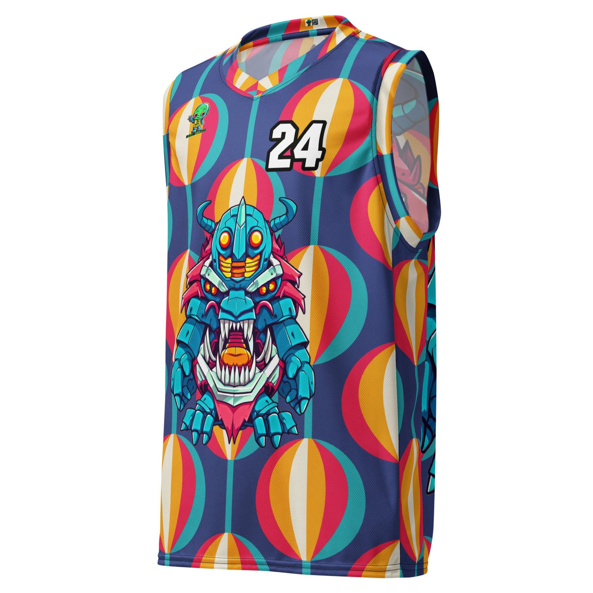 Rex the Reactor Watcher - Recycled unisex basketball jersey - Retro Carnival Colorway - BBairt