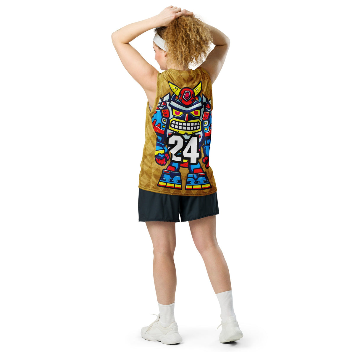 Robo Ranger - Recycled unisex basketball jersey - Golden Argyle - BBairt