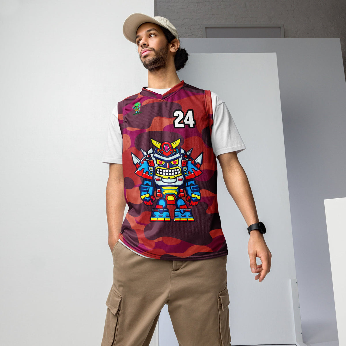 Robo Ranger - Recycled unisex basketball jersey - Inferno Camo - BBairt