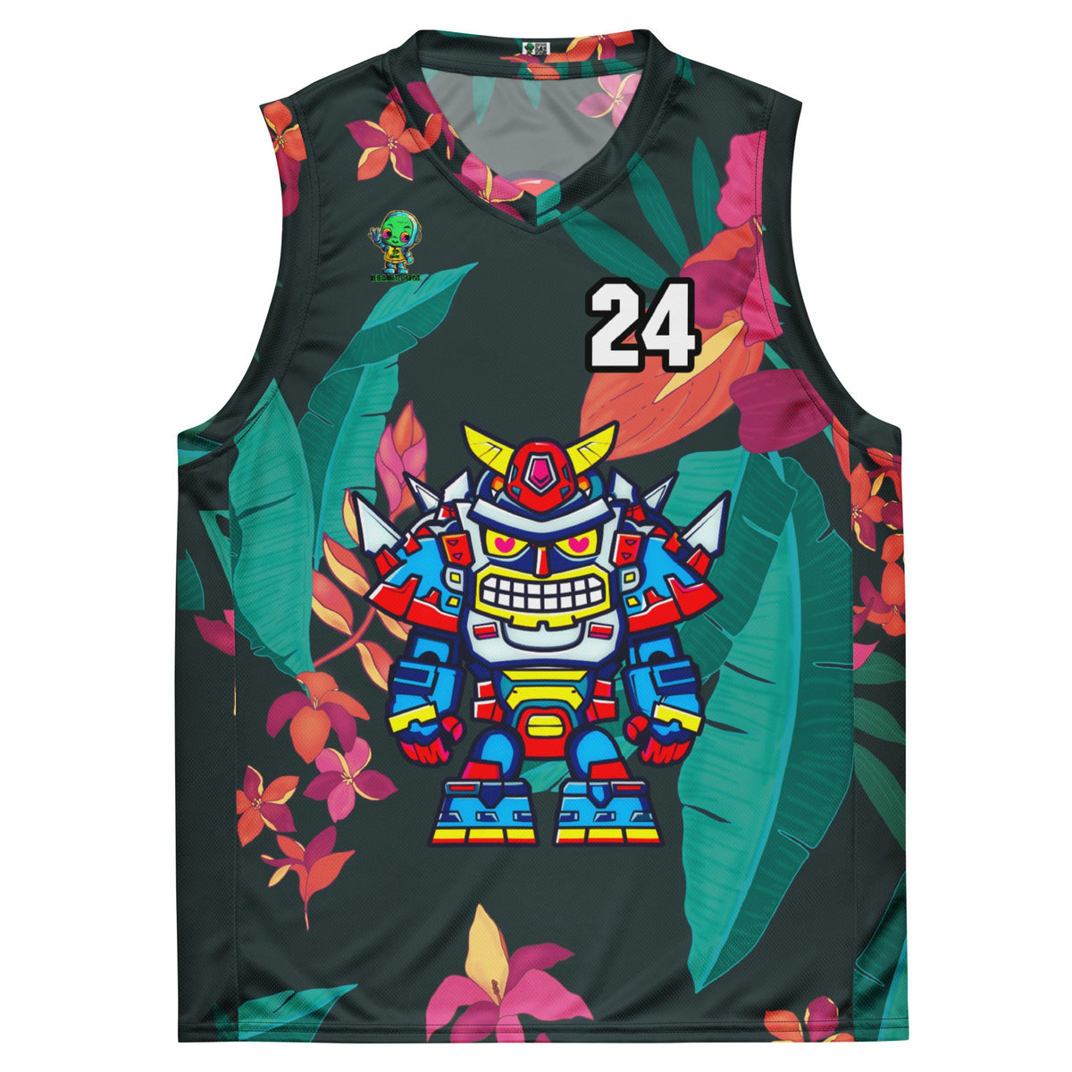 Robo Ranger - Recycled unisex basketball jersey - Midnight Jungle Colorway - BBairt