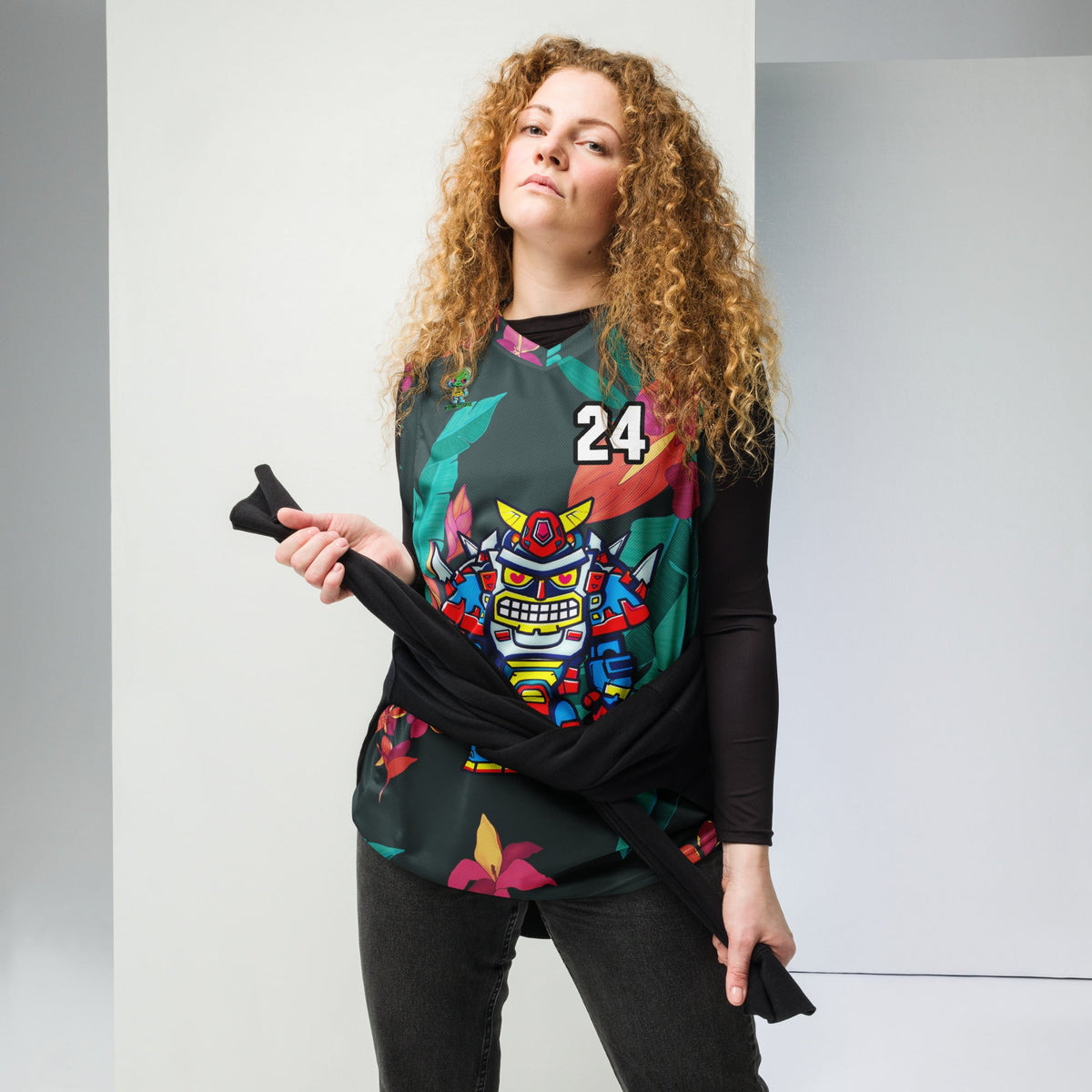 Robo Ranger - Recycled unisex basketball jersey - Midnight Jungle Colorway - BBairt