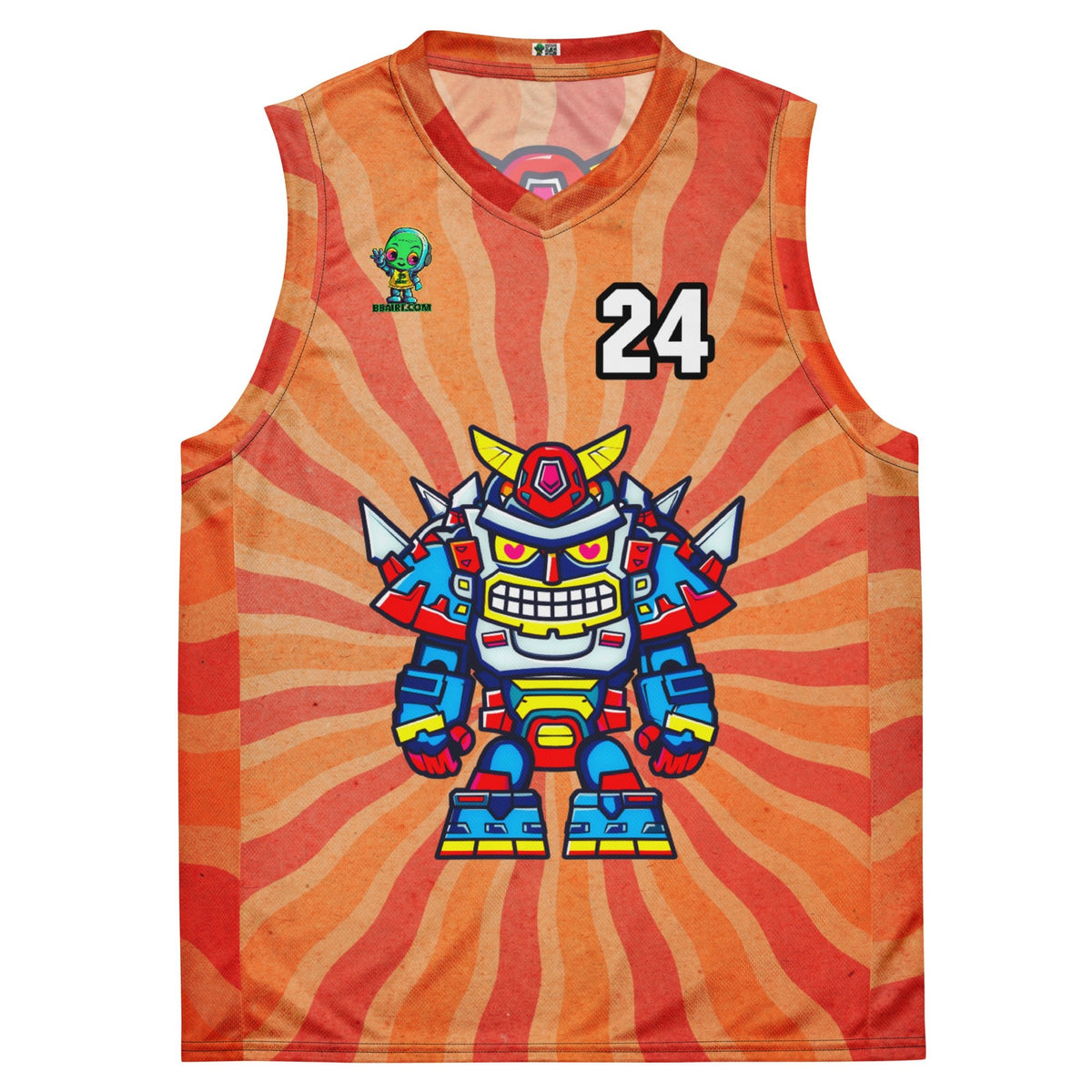 Robo Ranger - Recycled unisex basketball jersey - Solar Flare Colorway - BBairt