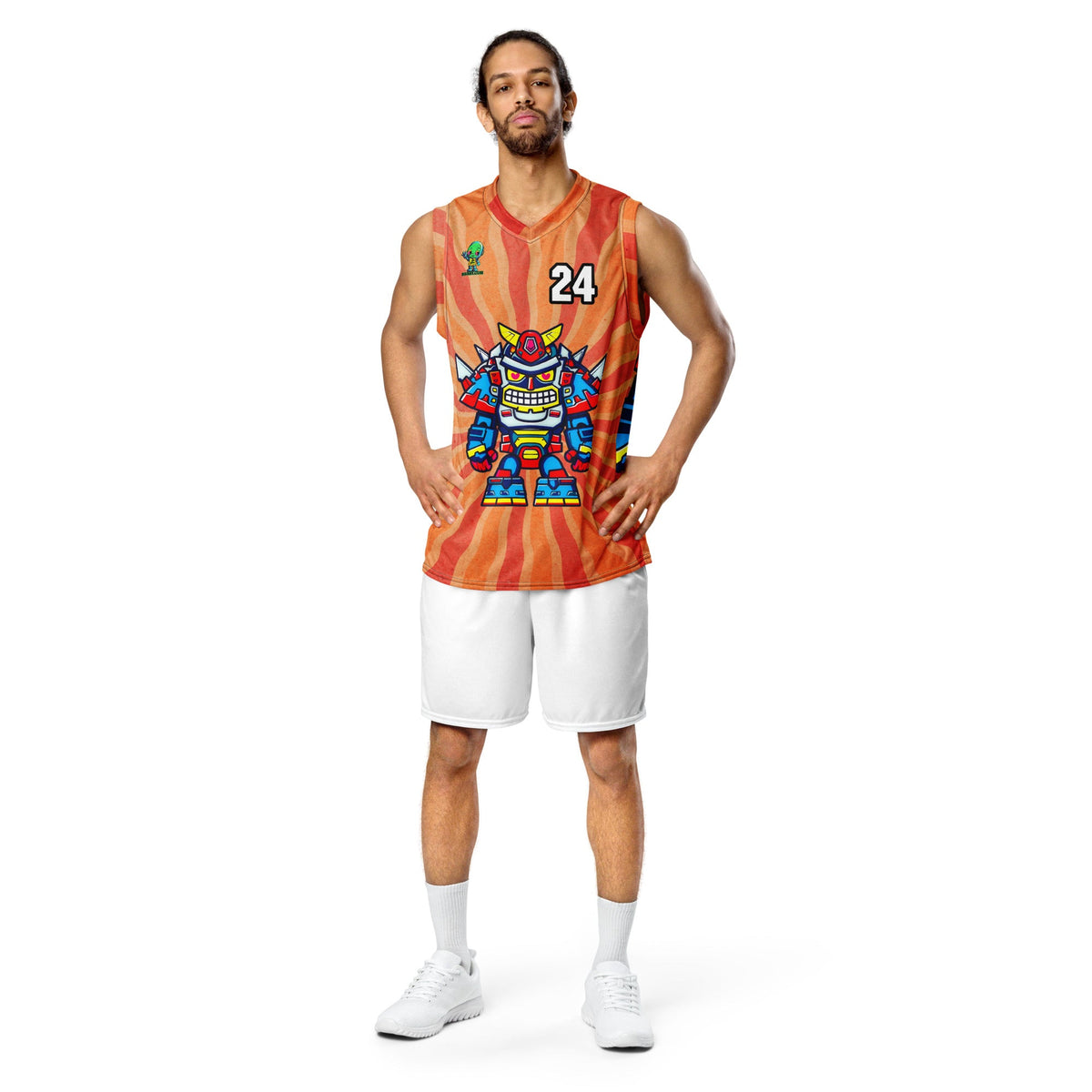 Robo Ranger - Recycled unisex basketball jersey - Solar Flare Colorway - BBairt