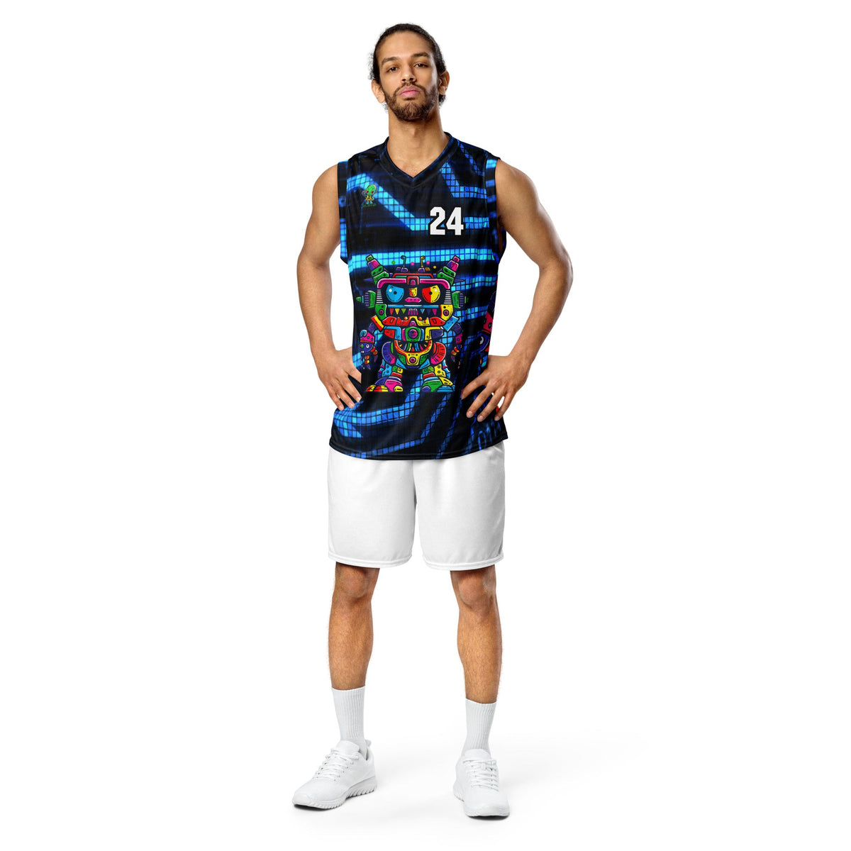 Robo Rebel - Recycled unisex basketball jersey - Digital Pulse Colorway - BBairt