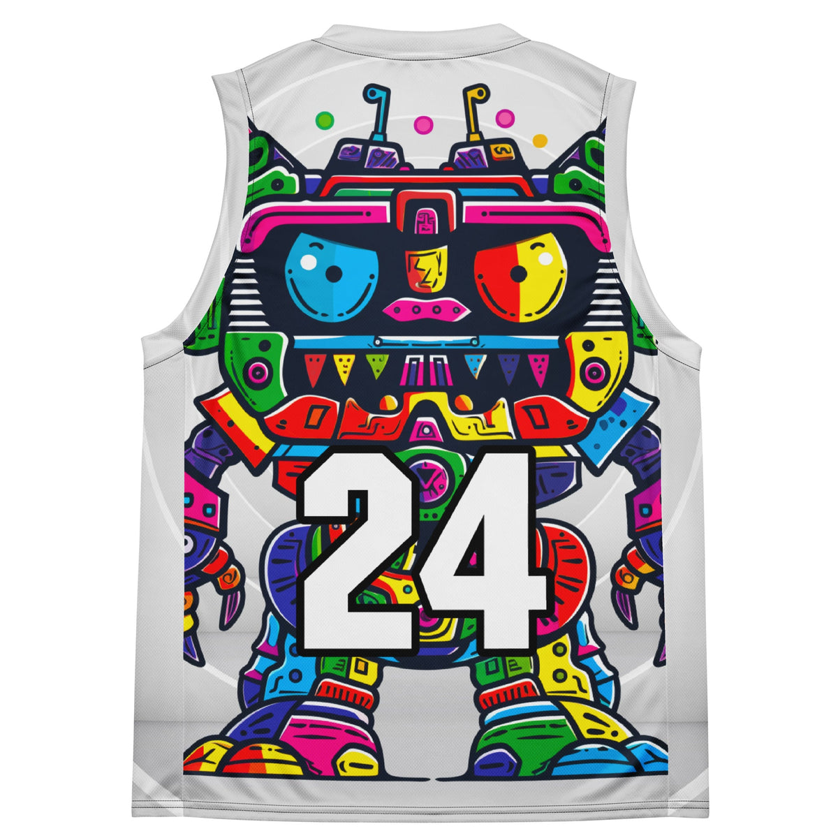 Robo Rebel - Recycled unisex basketball jersey - Ivory Vortex Colorway - BBairt