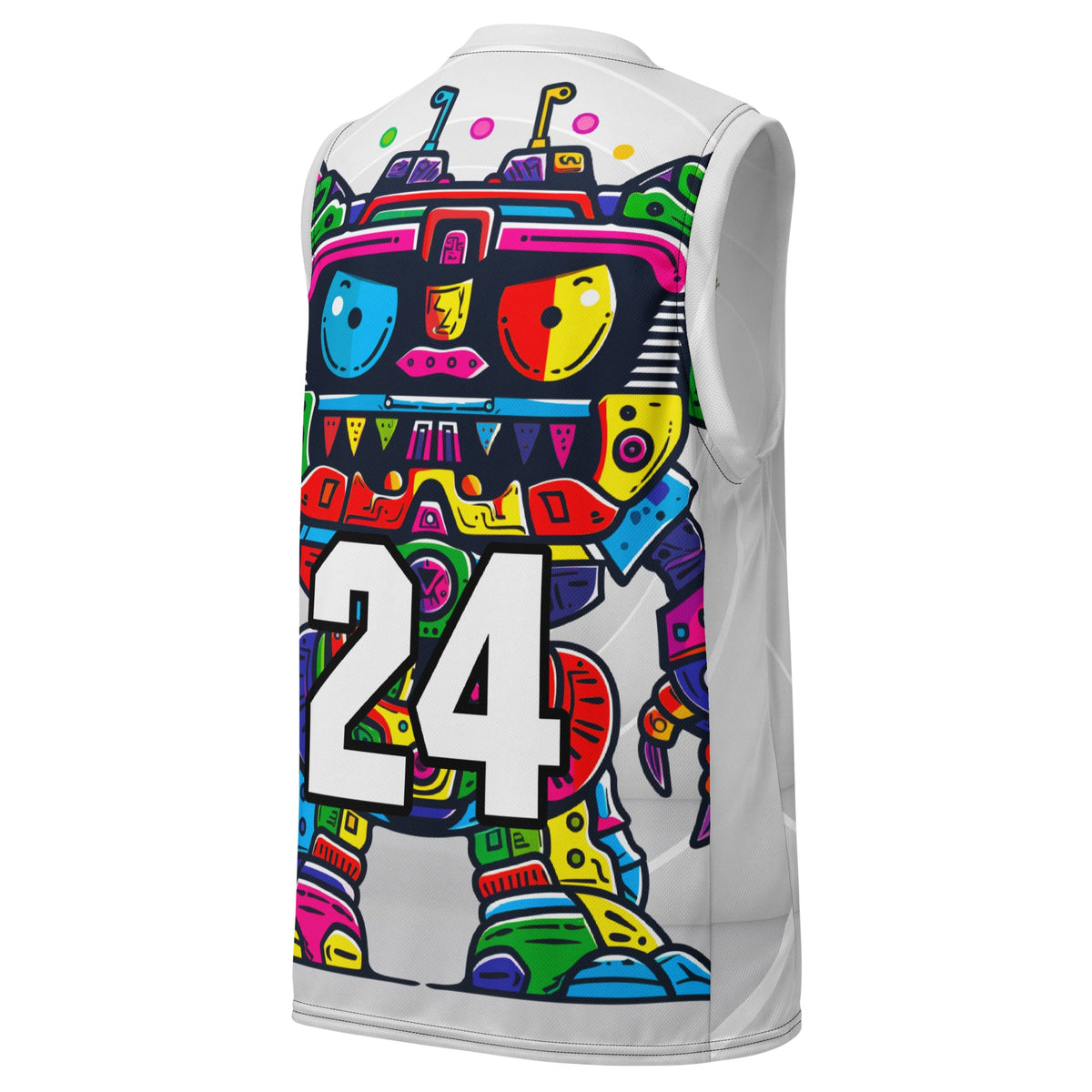Robo Rebel - Recycled unisex basketball jersey - Ivory Vortex Colorway - BBairt
