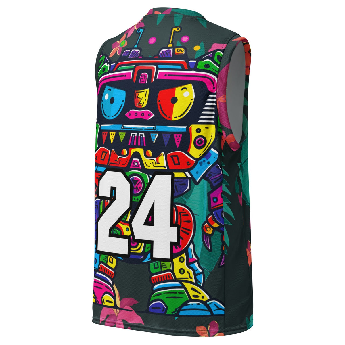 Robo Rebel - Recycled unisex basketball jersey - Midnight Jungle Colorway - BBairt