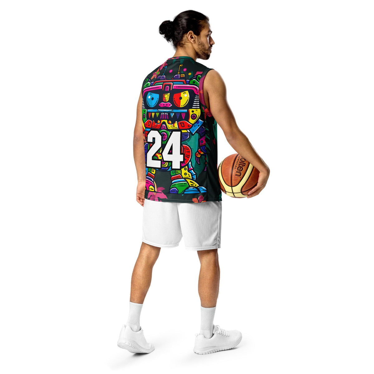 Robo Rebel - Recycled unisex basketball jersey - Midnight Jungle Colorway - BBairt