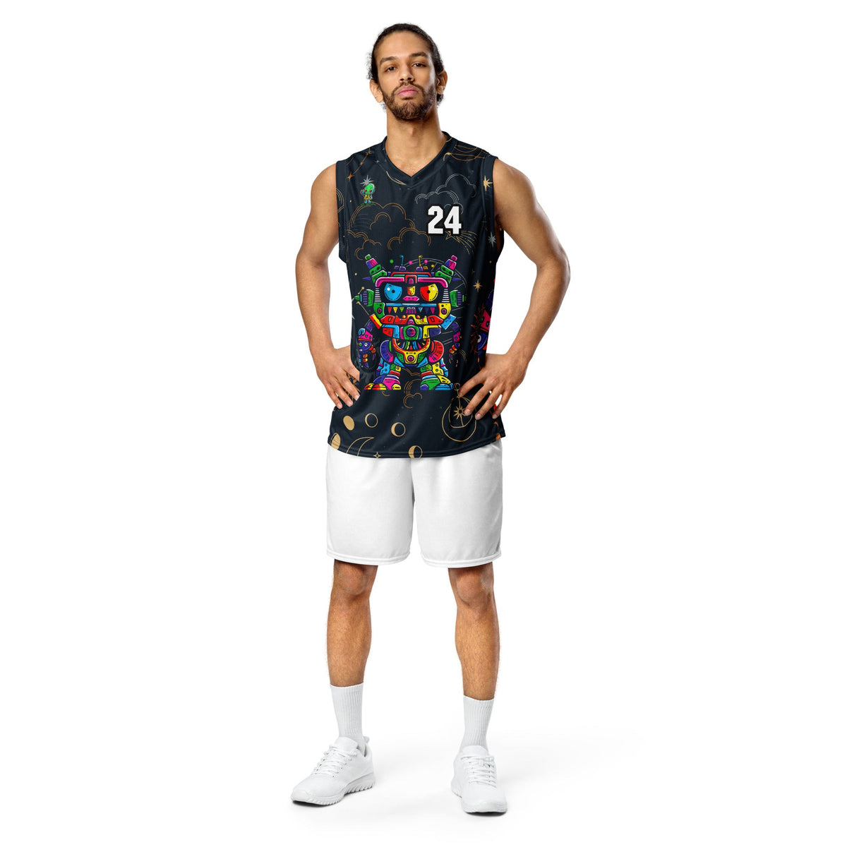 Robo Rebel - Recycled unisex basketball jersey - Starry Odyssey Colorway - BBairt