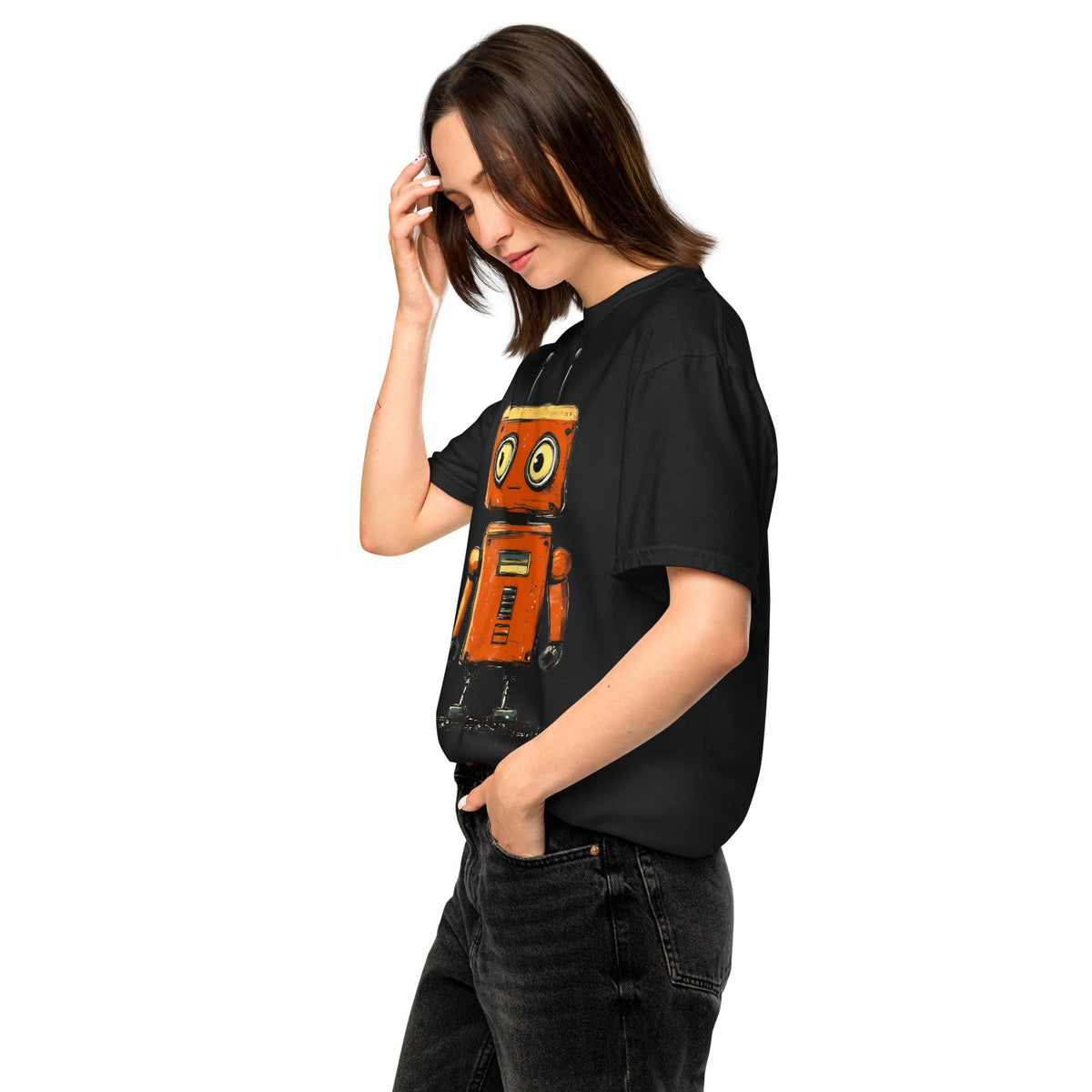 Rusty the Companion Bot - Unisex garment - dyed heavyweight t-shirt - BBairt
