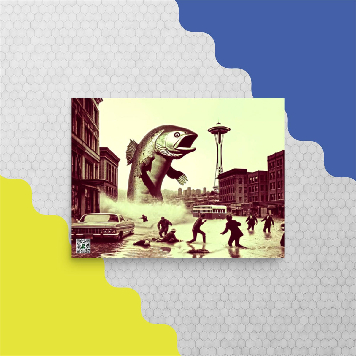 Salmon Surge in Seattle - Photo paper poster - BBairt