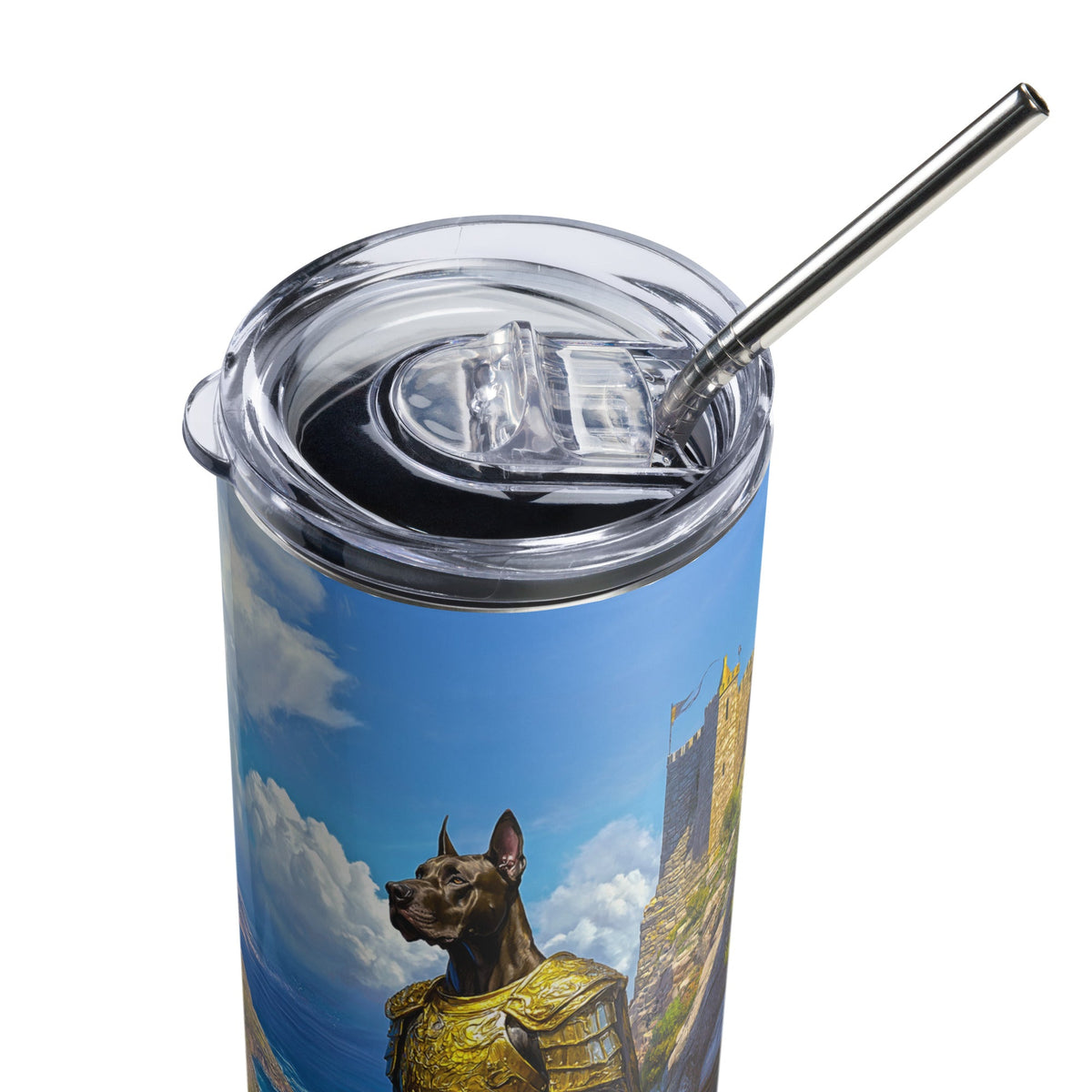 Sir Galathor the Great Dane Knight – Stainless Steel Tumbler - BBairt