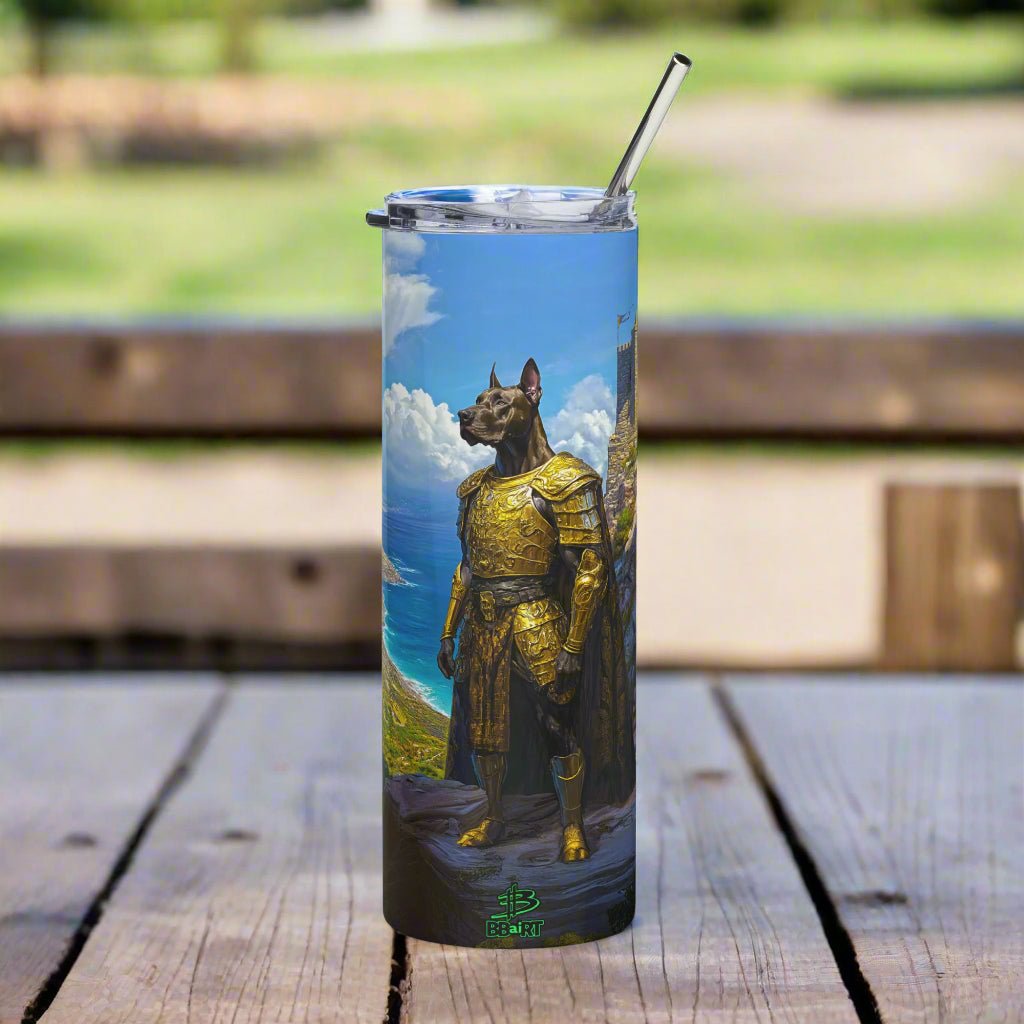 Sir Galathor the Great Dane Knight – Stainless Steel Tumbler - BBairt