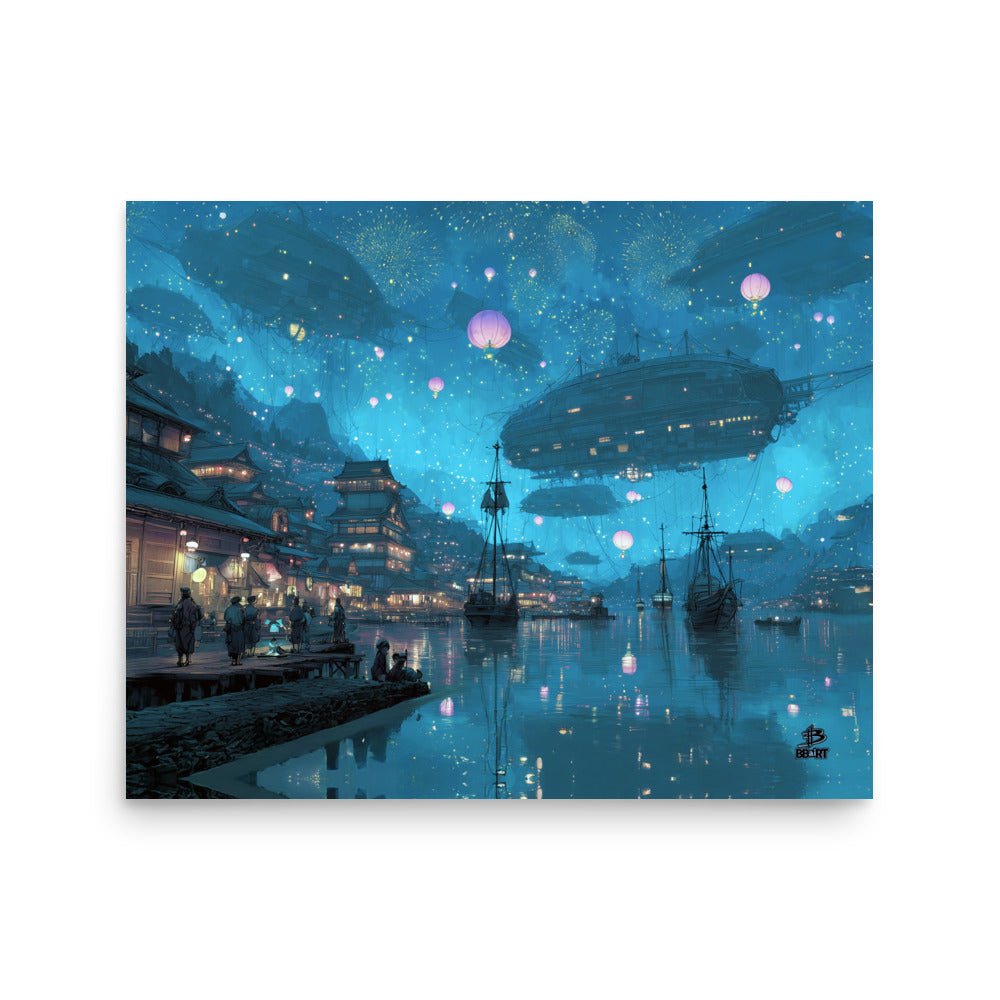 Skydrift Lantern Harbor – Photo Paper Poster - BBairt