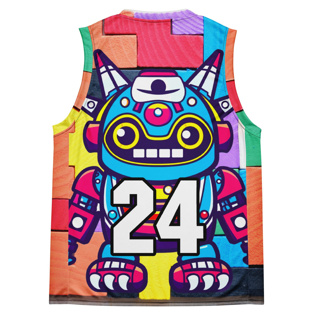 Techno Guardian - Recycled unisex basketball jersey - Block Fusion Colorway - BBairt