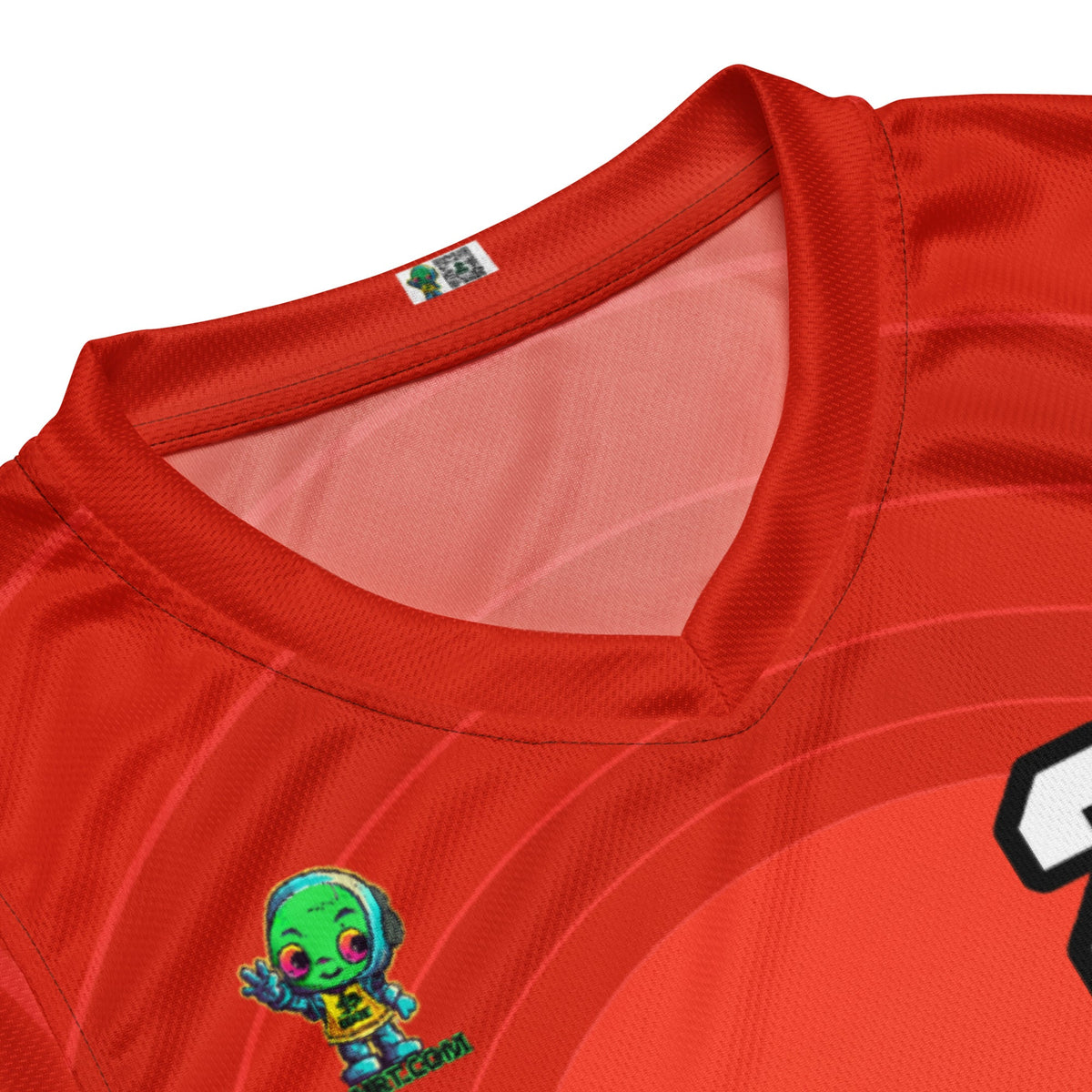 Techno Guardian - Recycled unisex basketball jersey - Crimson Vortex Colorway - BBairt
