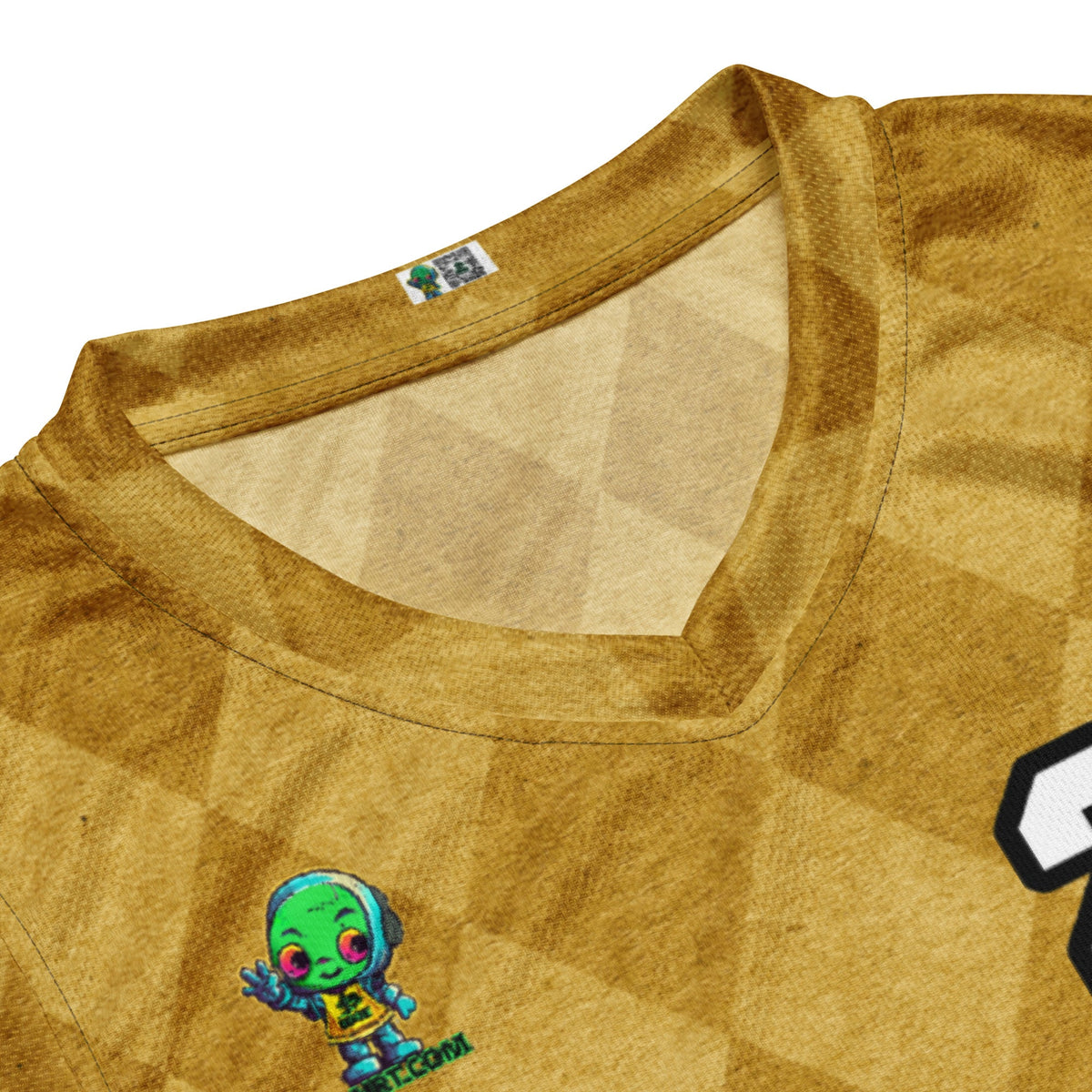 Techno Guardian - Recycled unisex basketball jersey - Golden Argyle Colorway - BBairt