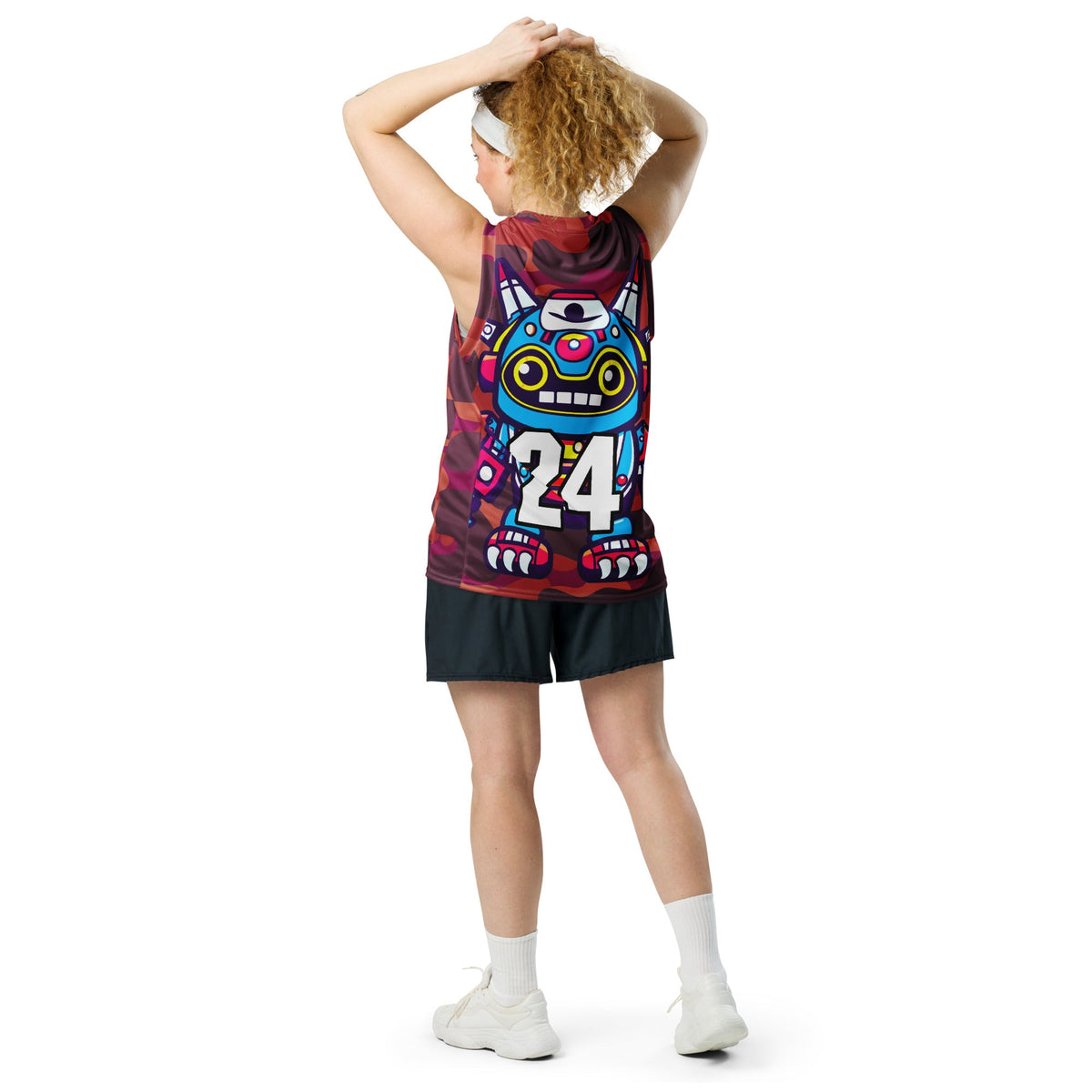 Techno Guardian - Recycled unisex basketball jersey - Inferno Camo Colorway - BBairt