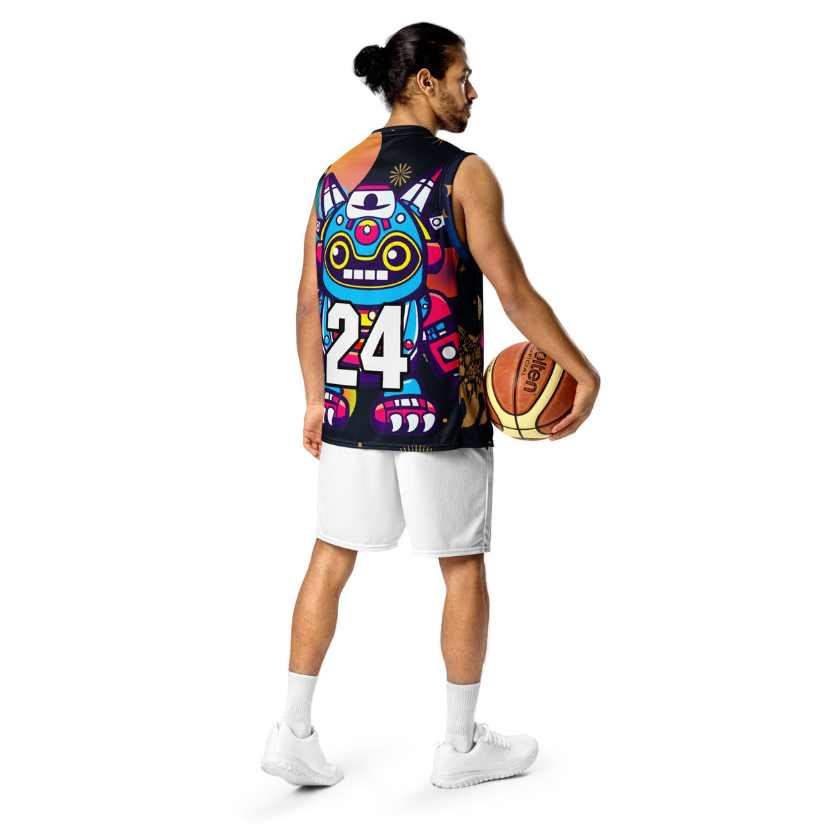 Techno Guardian - Recycled unisex basketball jersey - Nebula Night Colorway - BBairt