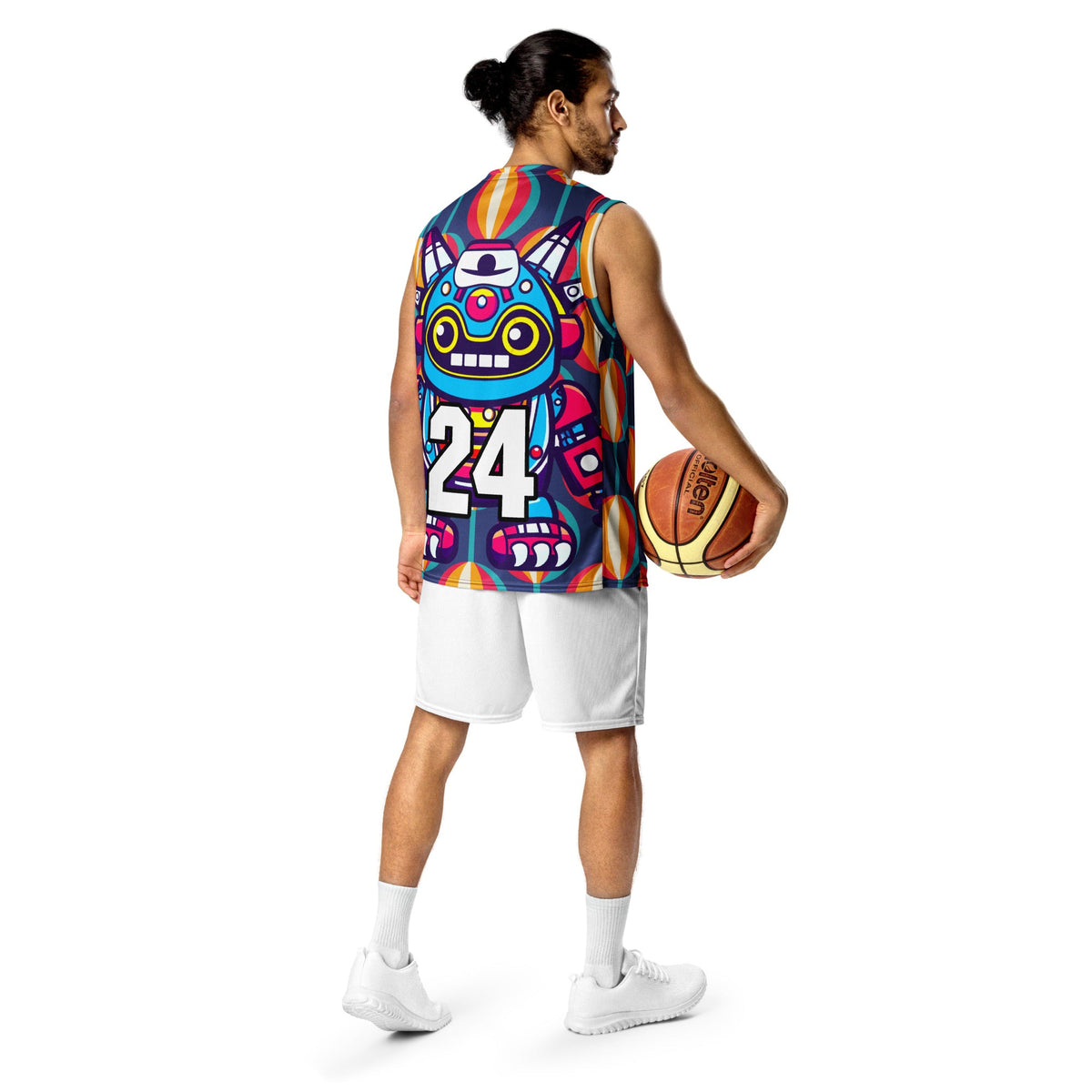 Techno Guardian - Recycled unisex basketball jersey - Retro Carnival Colorway - BBairt
