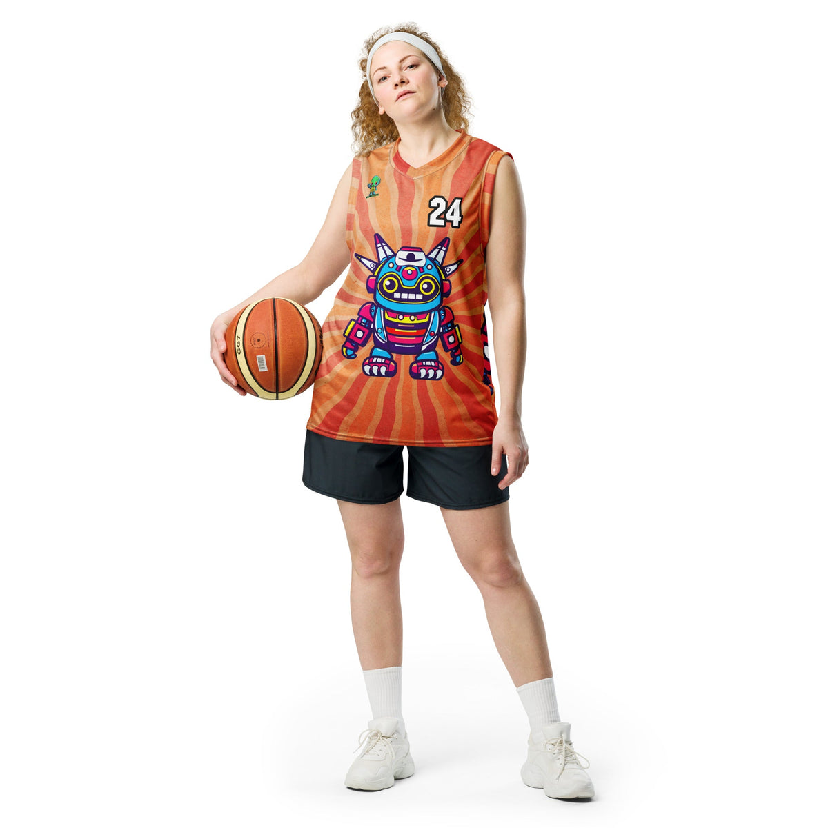 Techno Guardian - Recycled unisex basketball jersey - Solar Flare Colorway - BBairt