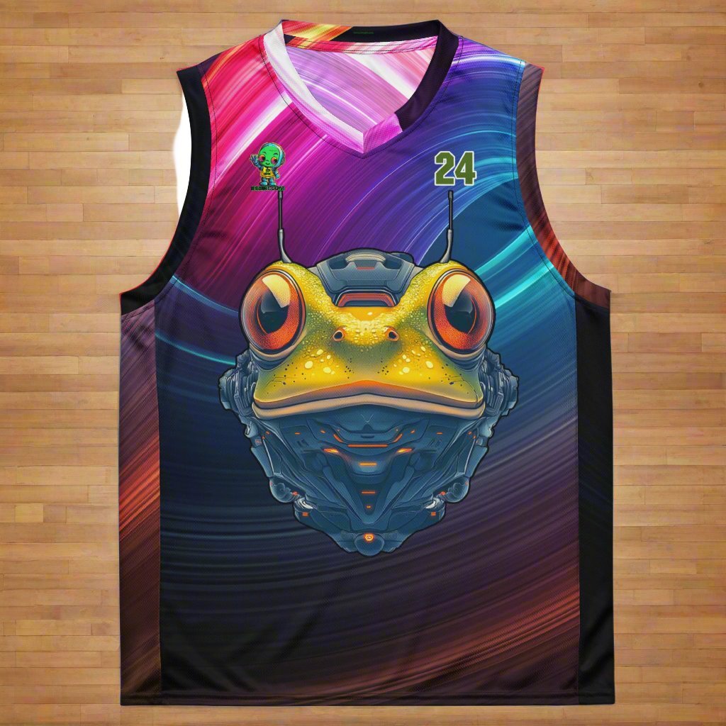 Techno Toad - Recycled unisex basketball jersey - BBairt