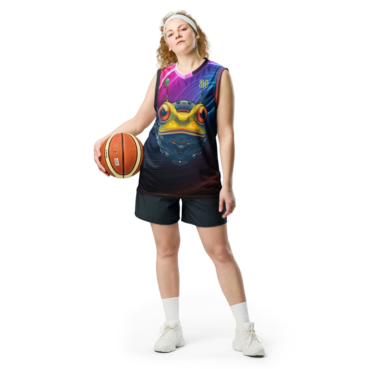 Techno Toad - Recycled unisex basketball jersey - BBairt