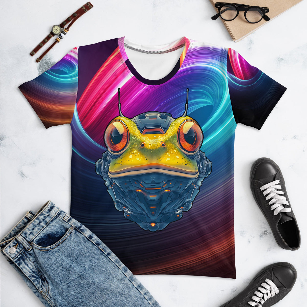 Techno Toad - Women's All - Over Print T-shirt - BBairt