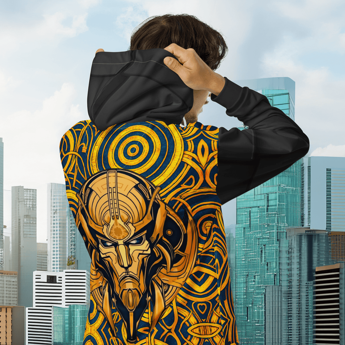The Mask of Compassion: Landon - Unisex All - Over Print Zip Hoodie - BBairt