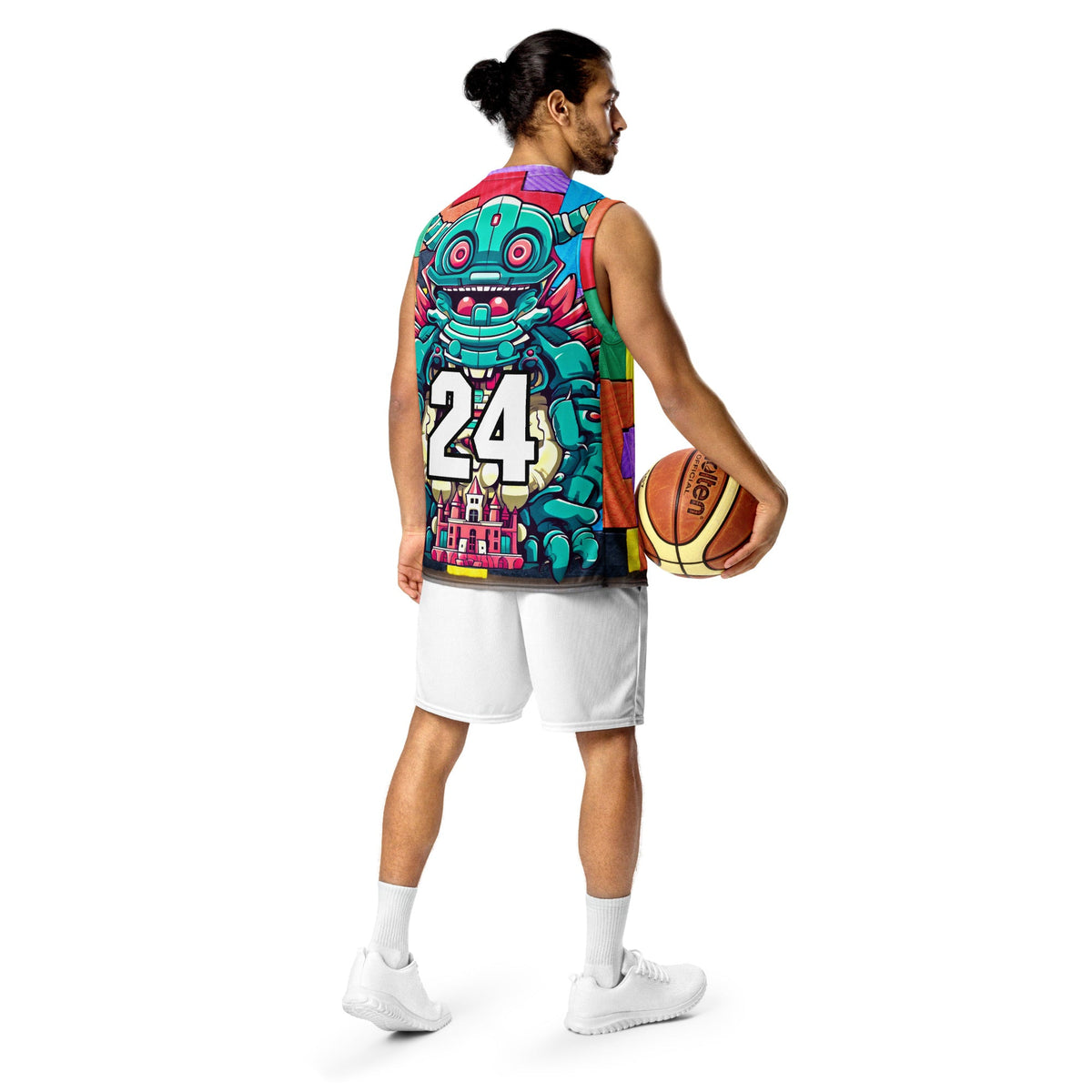 Toy Town Watchman - Recycled unisex basketball jersey - Block Fusion Colorway - BBairt