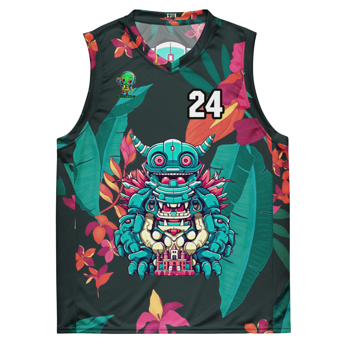 Toy Town Watchman - Recycled unisex basketball jersey - Midnight Jungle - BBairt