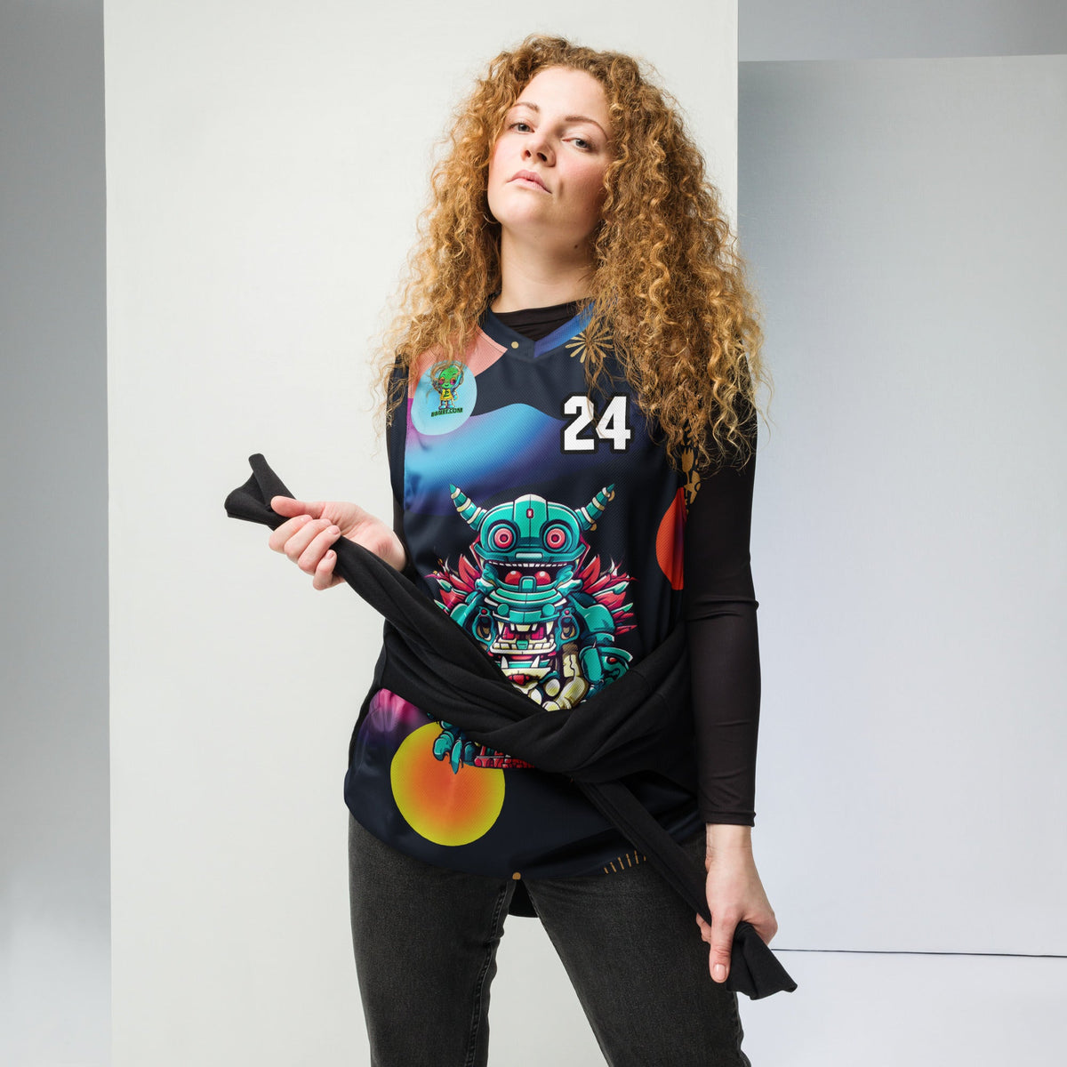 Toy Town Watchman - Recycled unisex basketball jersey - Nebula Night - BBairt
