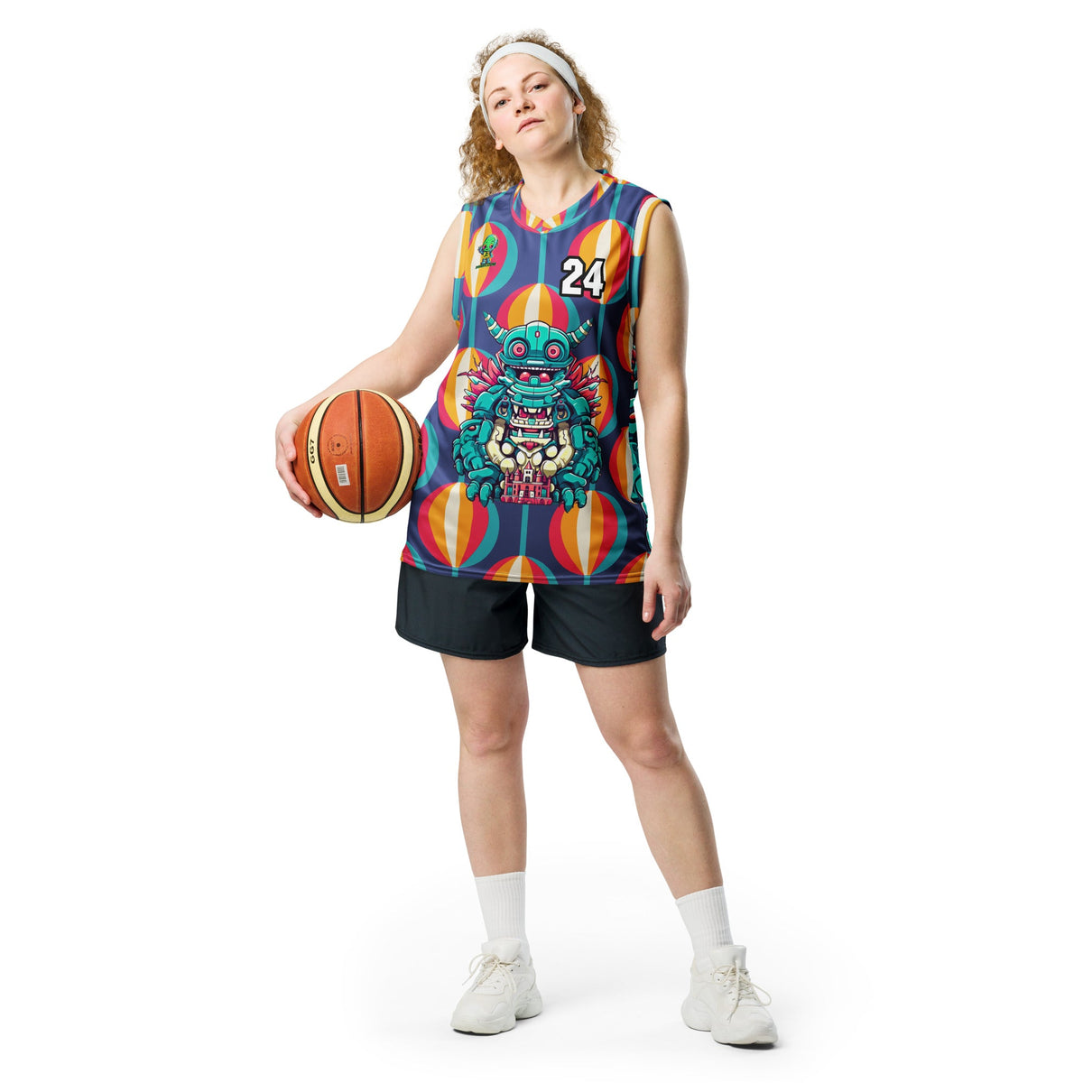 Toy Town Watchman - Recycled unisex basketball jersey - Retro Carnival - BBairt
